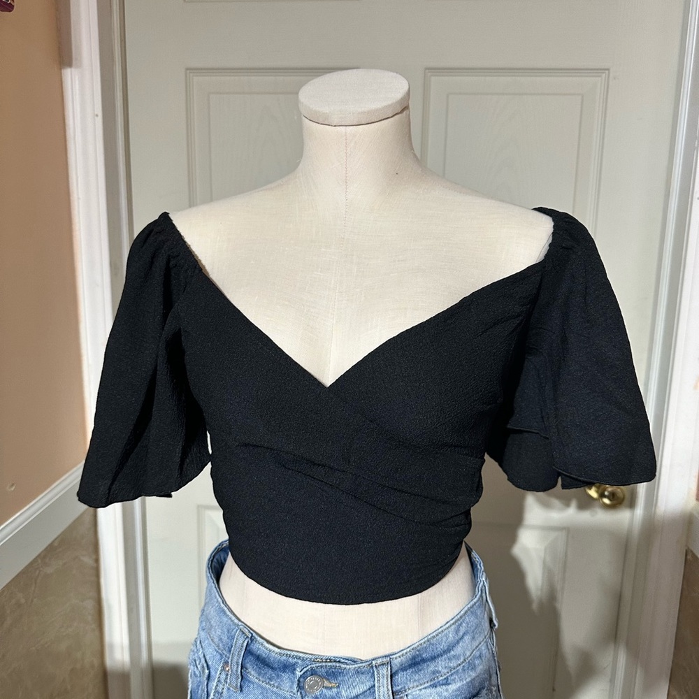 Bell Shoulder Wrap Top